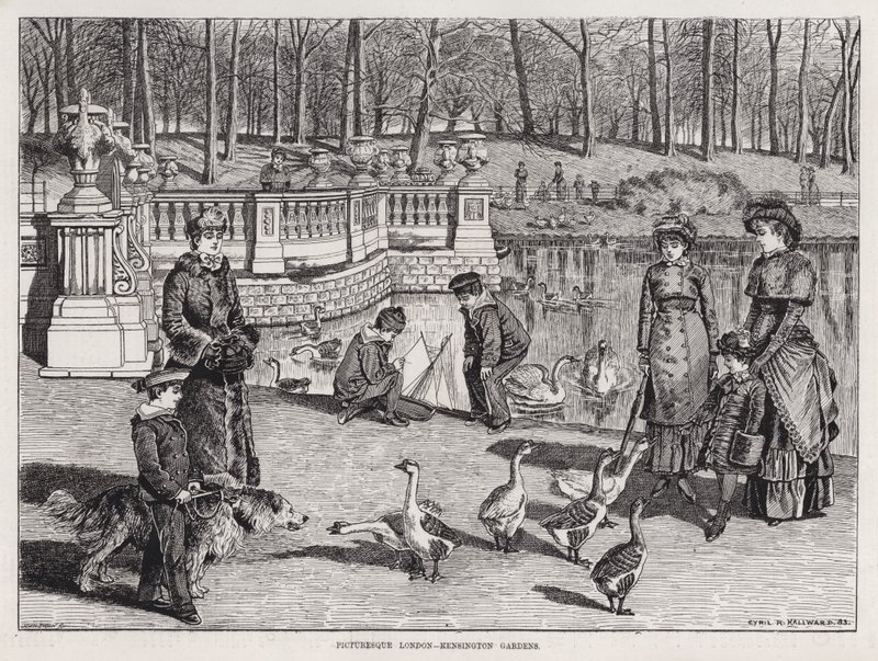 Picturesque London, Kensington Gardens (engraving) بواسطة مدرسة اللغة الإنجليزية