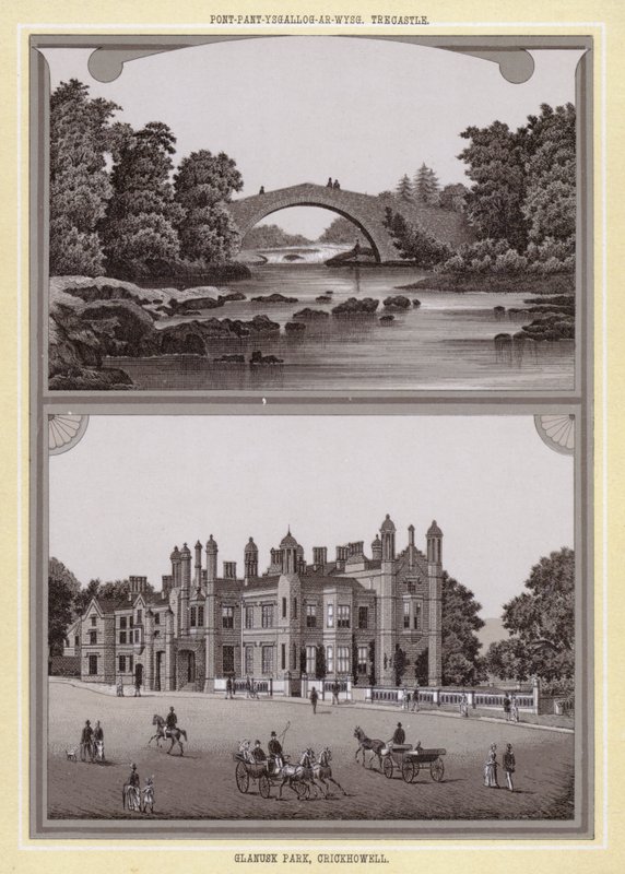 Pont-pant-thrush-on-Usk ، Trecastle ؛ غلانوسك بارك ، كريكهويل (ليتو) بواسطة مدرسة اللغة الإنجليزية