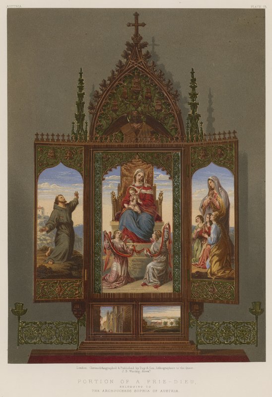 جزء من Prie-Dieu ينتمي إلى Archduchess Sophia of Austria بواسطة مدرسة اللغة الإنجليزية