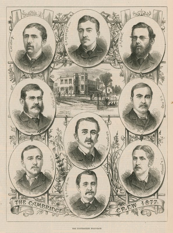 صور لطاقم كامبريدج عام 1877 بواسطة مدرسة اللغة الإنجليزية