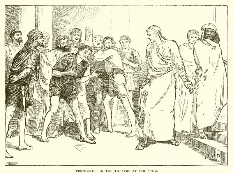 Posthumius في المسرح في Tarentum بواسطة مدرسة اللغة الإنجليزية