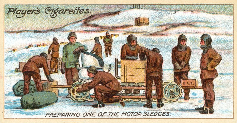 Preparing One of the Motor Sledges (chromolitho) بواسطة مدرسة اللغة الإنجليزية