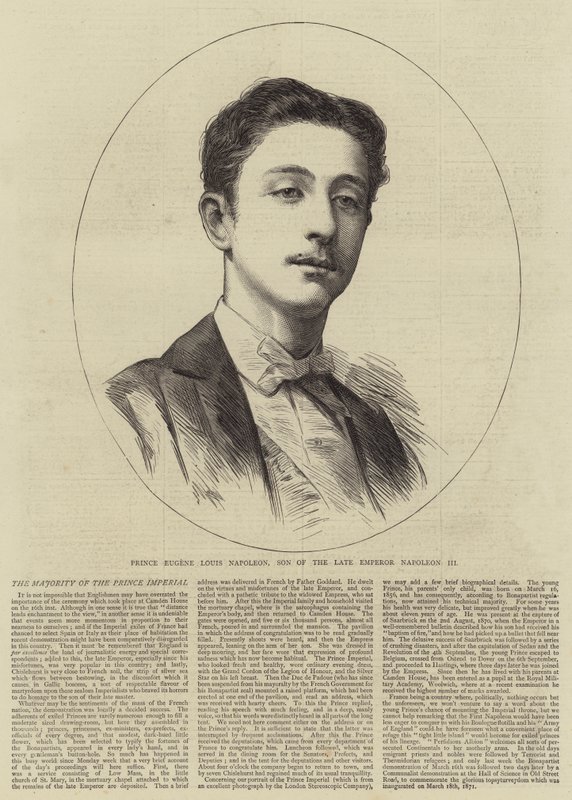 Prince Eugene Louis Napoleon, Son of the Late Emperor Napoleon III (engraving) بواسطة مدرسة اللغة الإنجليزية