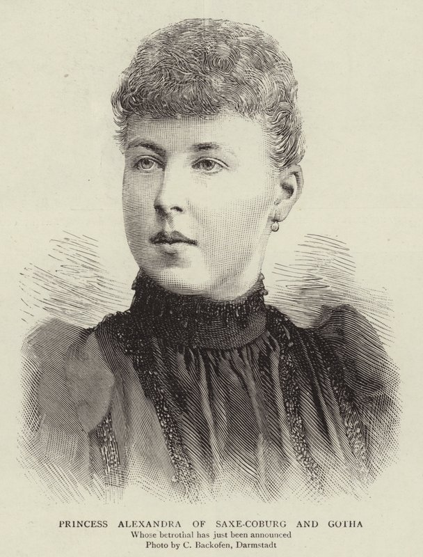 Princess Alexandra of Saxe-Coburg and Gotha (engraving) بواسطة مدرسة اللغة الإنجليزية