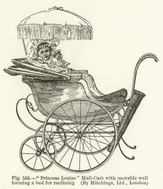 Princess Louise Mail-Cart مع بئر متحرك يشكل سريرًا للاستلقاء ، بواسطة Hitchings ، لندن بواسطة مدرسة اللغة الإنجليزية
