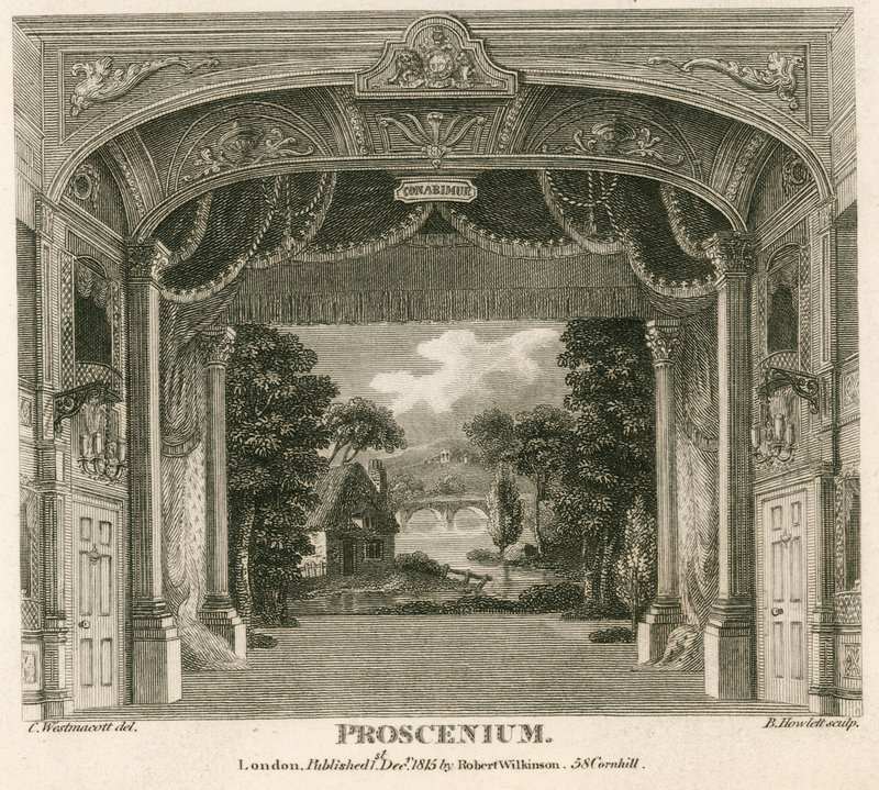 Proscenium من مسرح الملوك ، شارع ويل ، ساحة Wellclose ، لندن بواسطة مدرسة اللغة الإنجليزية
