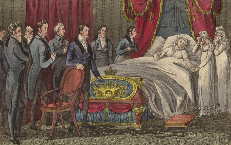 Queen Caroline on her deathbed, Brandenburg House, Hammersmith, London بواسطة مدرسة اللغة الإنجليزية
