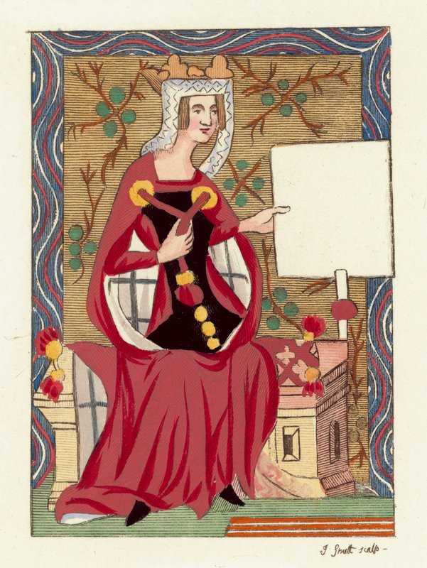 Queen Matilda, first wife to King Henry I (coloured engraving) بواسطة مدرسة اللغة الإنجليزية