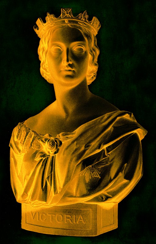 الملكة فيكتوريا ، رسم توضيحي من The Queen of England أو Royal Book of Beauty ، تم نشره عام 1875 (صورة محسنة رقميًا) بواسطة مدرسة اللغة الإنجليزية
