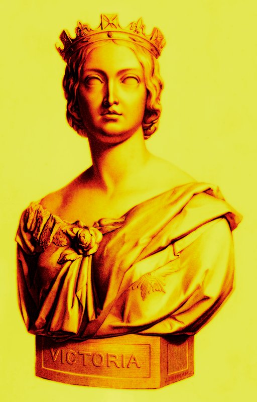 الملكة فيكتوريا ، رسم توضيحي من The Queen of England أو Royal Book of Beauty ، تم نشره عام 1875 (صورة محسنة رقميًا) بواسطة مدرسة اللغة الإنجليزية