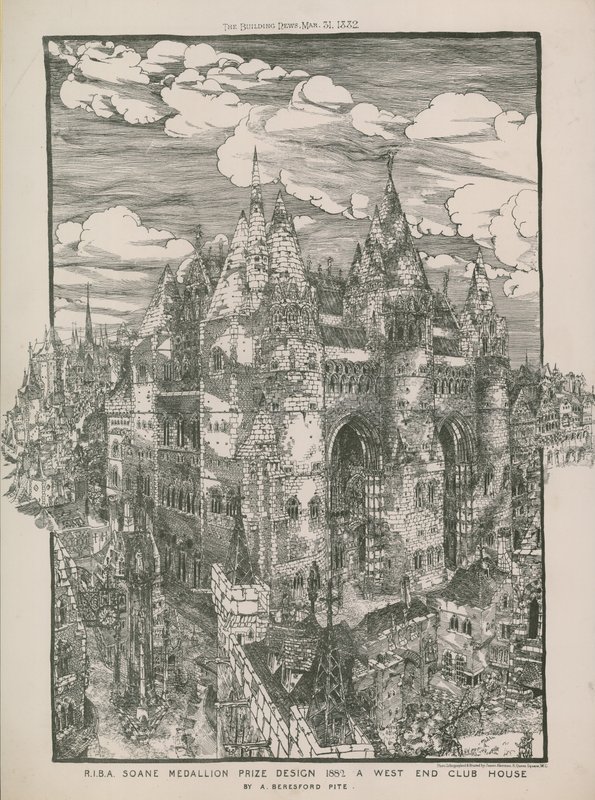 تصميم جائزة RIBA Soane Medallion لعام 1882 - بيت نادي West End من A Beresford Pite بواسطة مدرسة اللغة الإنجليزية