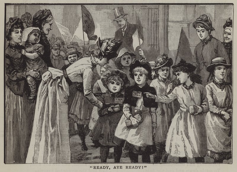 "Ready, aye ready!": a group of children going on a summer trip to the countryside (engraving) بواسطة مدرسة اللغة الإنجليزية