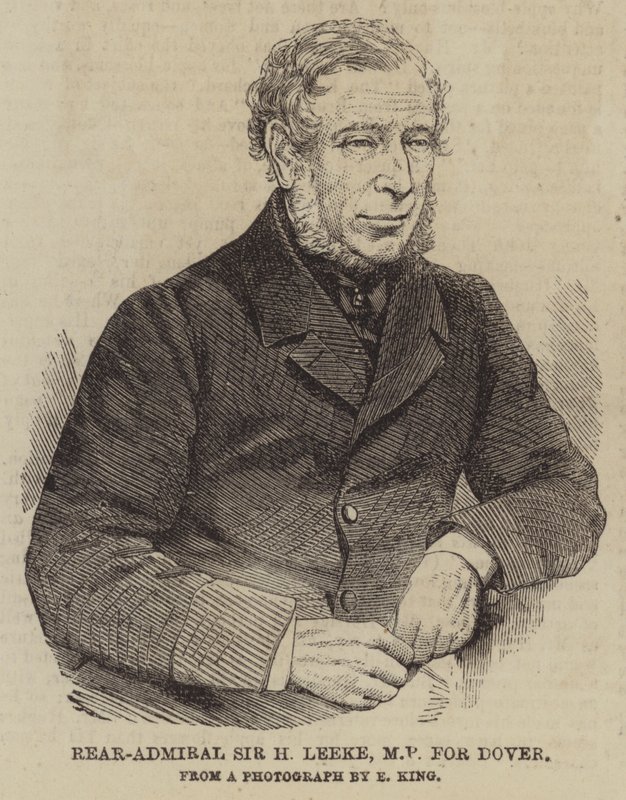Rear-Admiral Sir H Leeke, MP for Dover (engraving) بواسطة مدرسة اللغة الإنجليزية