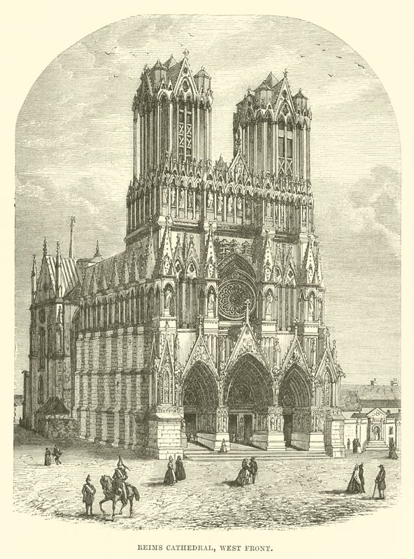 Reims Cathedral, West Front (engraving) بواسطة مدرسة اللغة الإنجليزية