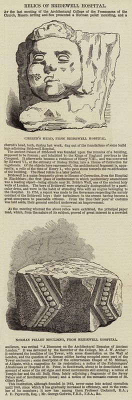 Relics of Bridewell Hospital (engraving) بواسطة مدرسة اللغة الإنجليزية