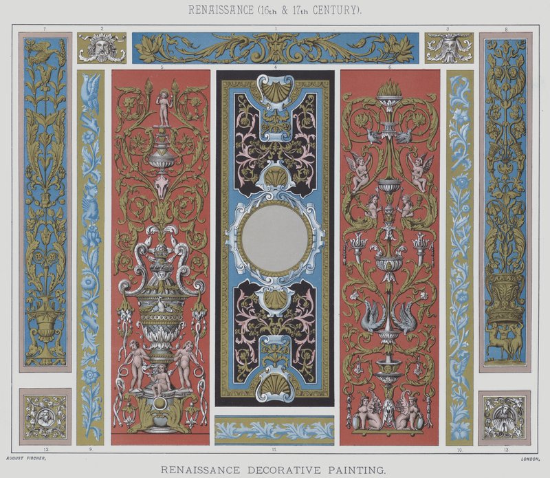 عصر النهضة ، القرن السادس عشر والسابع عشر ، عصر النهضة اللوحة الزخرفية بواسطة مدرسة اللغة الإنجليزية