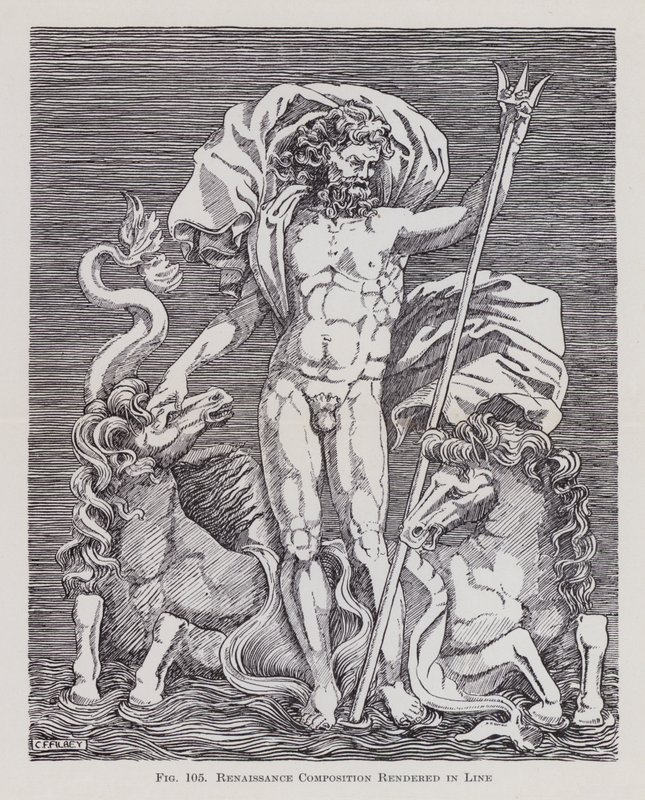 Renaissance Composition rendered in Line (litho) بواسطة مدرسة اللغة الإنجليزية