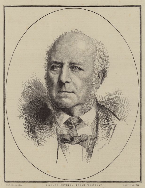 Richard Bethell, Baron Westbury (engraving) بواسطة مدرسة اللغة الإنجليزية