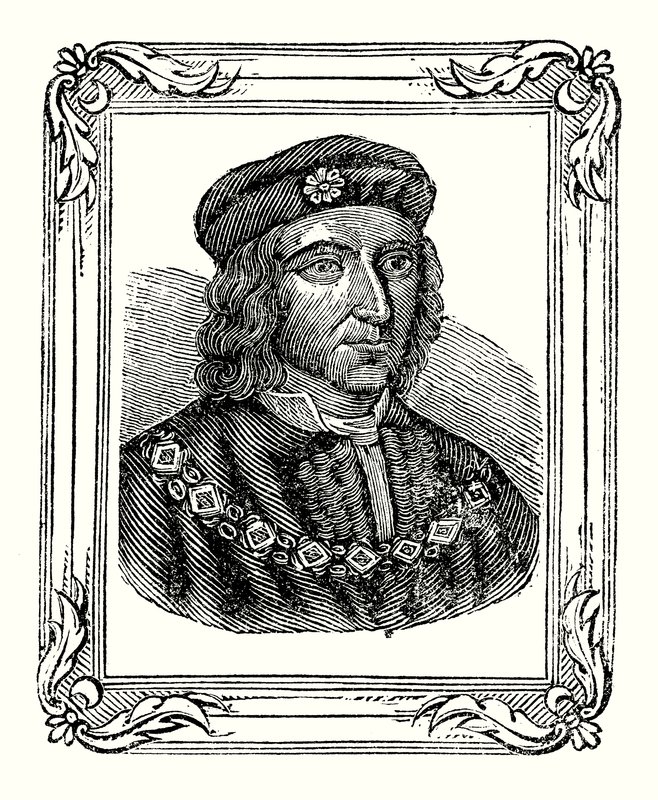 Richard III was born in 1450, crowned in 1483, slain in 1485 (engraving) بواسطة مدرسة اللغة الإنجليزية