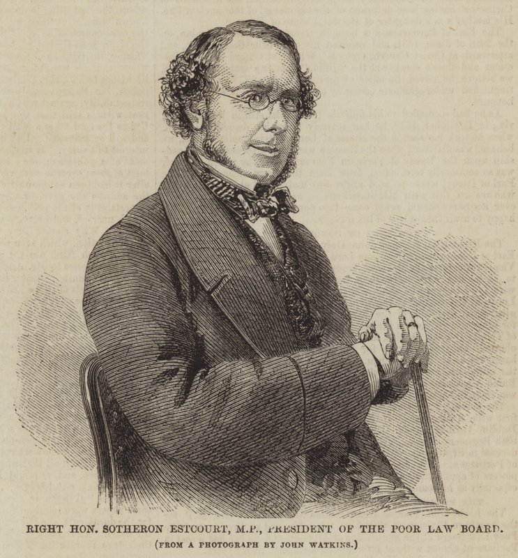 Right Honourable Sotheron Estcourt, MP, President of the Poor Law Board (engraving) بواسطة مدرسة اللغة الإنجليزية