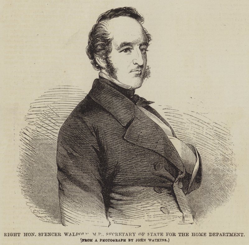 Right Honourable Spencer Walpole, MP, Secretary of State for the Home Department (engraving) بواسطة مدرسة اللغة الإنجليزية