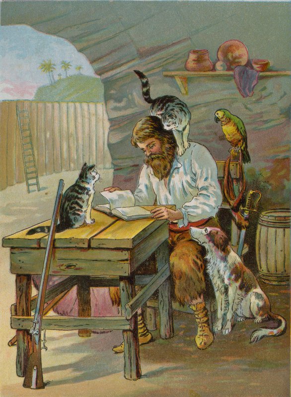 روبنسون كروزو في المنزل في القلعة بواسطة مدرسة اللغة الإنجليزية
