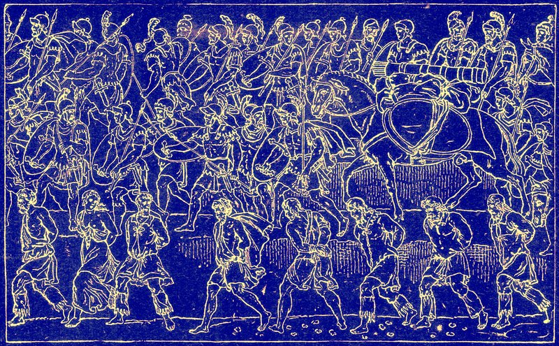 الجنود الرومان والأسرى البربريون ، توضيح من التاريخ المصور للعالم ، تم نشره عام 1880 (صورة محسنة رقميًا) بواسطة مدرسة اللغة الإنجليزية