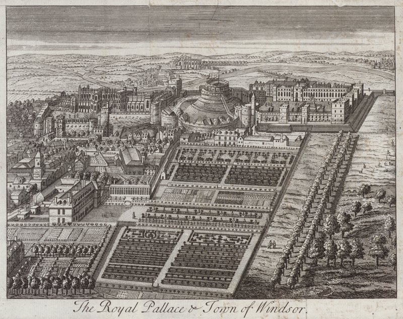 Royal palace and town of Windsor, Berkshire (engraving) بواسطة مدرسة اللغة الإنجليزية