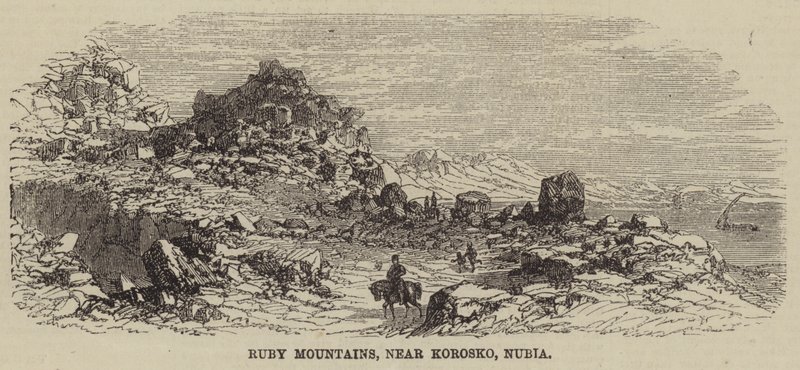 Ruby Mountains, near Korosko, Nubia (engraving) بواسطة مدرسة اللغة الإنجليزية