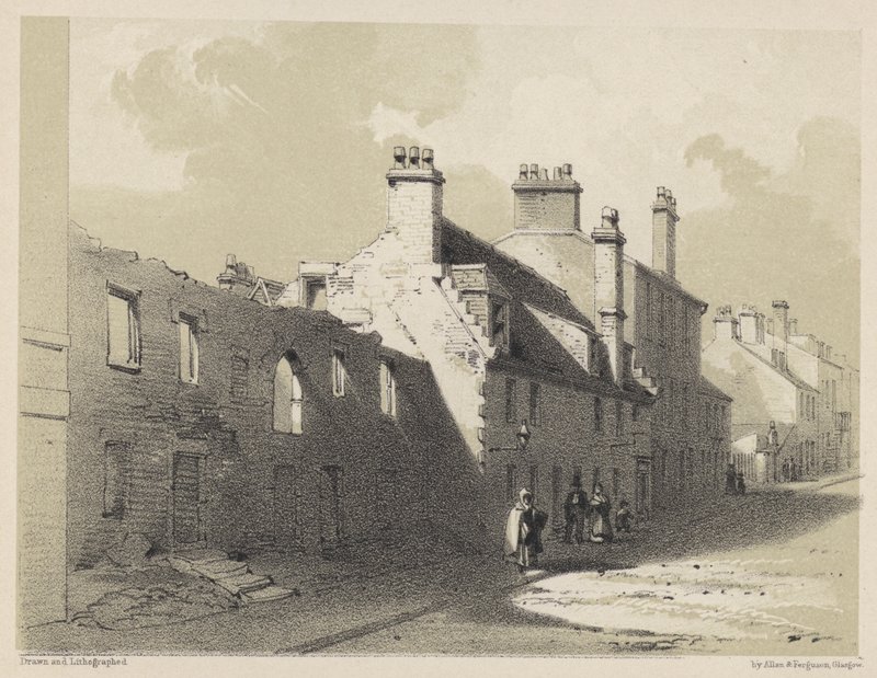 Ruined House, Rottenrow (engraving) بواسطة مدرسة اللغة الإنجليزية
