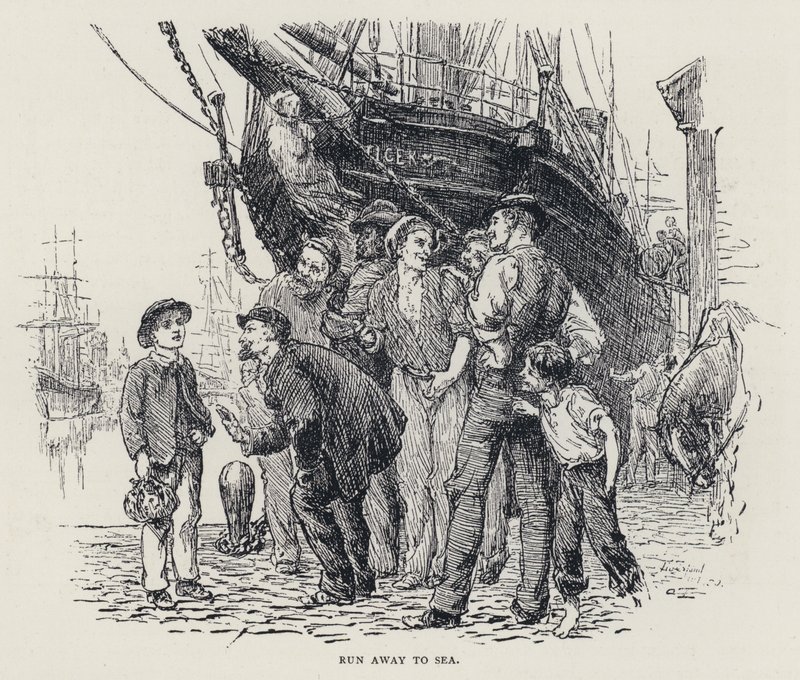 Run away to Sea (engraving) بواسطة مدرسة اللغة الإنجليزية