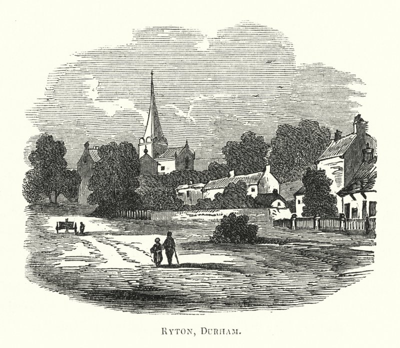 Ryton, Durham (engraving) بواسطة مدرسة اللغة الإنجليزية