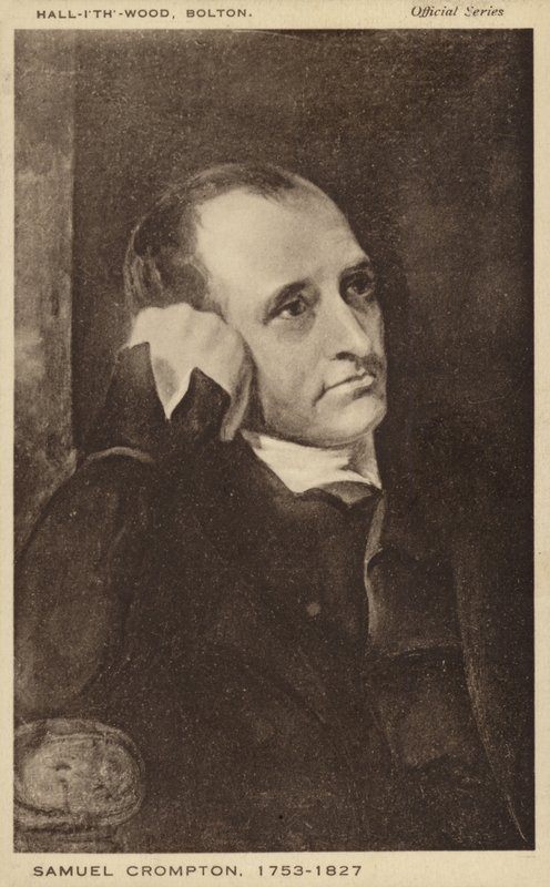 صامويل كرومبتون (1753-1827)، المخترع الإنجليزي لمغزل البغل (ليثو) بواسطة مدرسة اللغة الإنجليزية