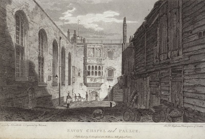 مصلى وقصر سافوي ، لندن ، 1807 بواسطة مدرسة اللغة الإنجليزية