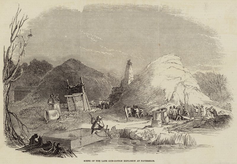 Scene of the Late Gun-Cotton Explosion at Faversham (engraving) بواسطة مدرسة اللغة الإنجليزية