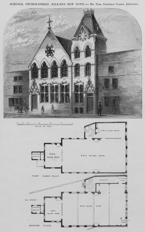 Schools, Church-Street, Mile-End New Town (engraving) بواسطة مدرسة اللغة الإنجليزية