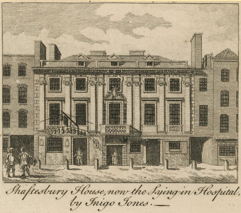 منزل شافتسبري ، الآن الكذب في المستشفى ، صممه Inigo Jones بواسطة مدرسة اللغة الإنجليزية