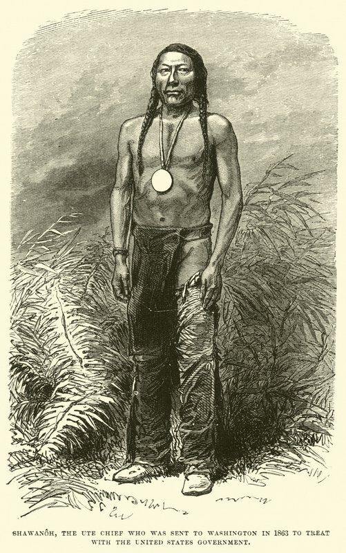 شوانوه ، رئيس Ute الذي تم إرساله إلى واشنطن في عام 1863 للعلاج مع حكومة الولايات المتحدة بواسطة مدرسة اللغة الإنجليزية
