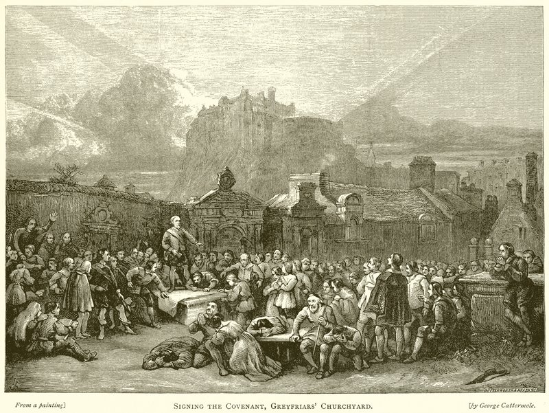 توقيع العهد ، Greyfriars Churchyard بواسطة مدرسة اللغة الإنجليزية