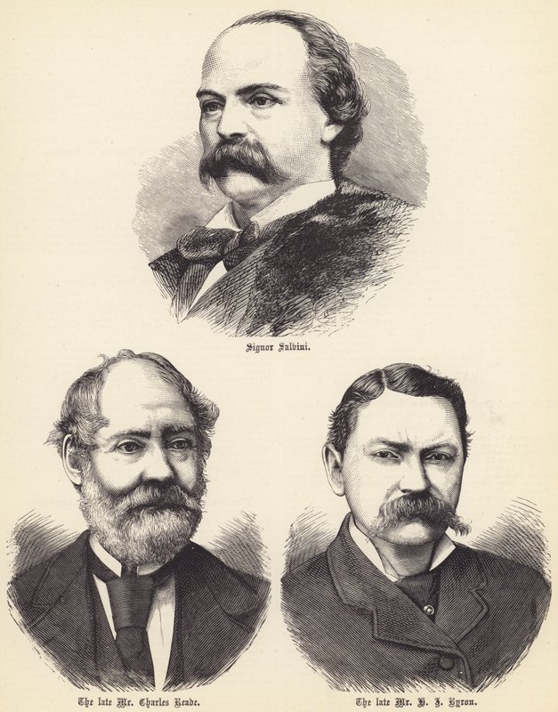 Signor Salvini ، الراحل السيد Charles Reade ، الراحل السيد HJ Byron (نقش) بواسطة مدرسة اللغة الإنجليزية