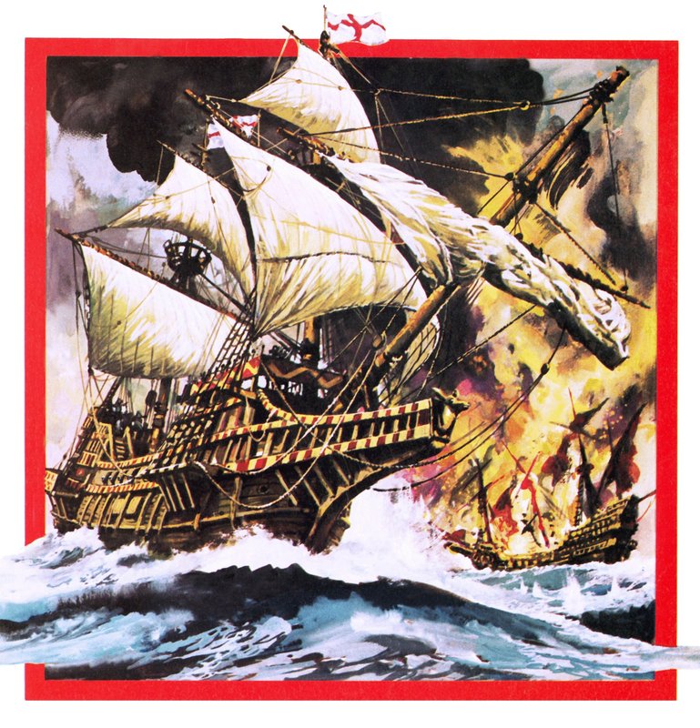 The Golden Hind السير السير فرانسيس دريك بواسطة مدرسة اللغة الإنجليزية