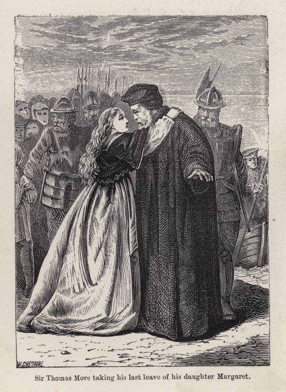 Sir Thomas More taking his last leave of his daughter Margaret Roper (engraving) بواسطة مدرسة اللغة الإنجليزية