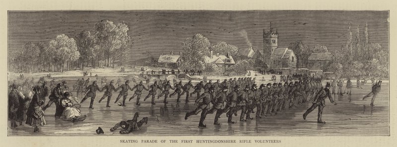 Skating Parade of the First Huntingdonshire Rifle Volunteers (engraving) بواسطة مدرسة اللغة الإنجليزية