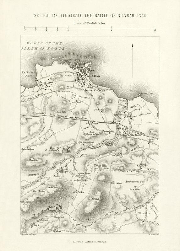 رسم توضيحي لمعركة دنبار ، 1650 بواسطة مدرسة اللغة الإنجليزية