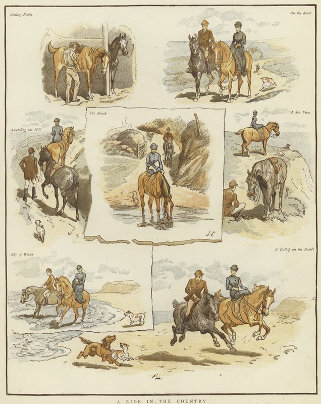 اسكتشات على ظهور الخيل بواسطة مدرسة اللغة الإنجليزية