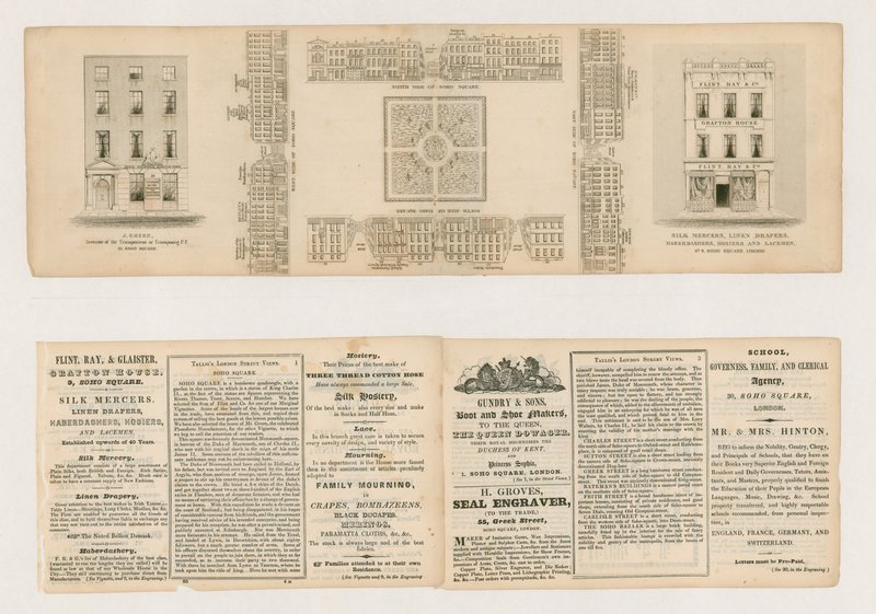 ساحة سوهو ، تاليس لندن ستريت فيوز ، ج 1838 بواسطة مدرسة اللغة الإنجليزية