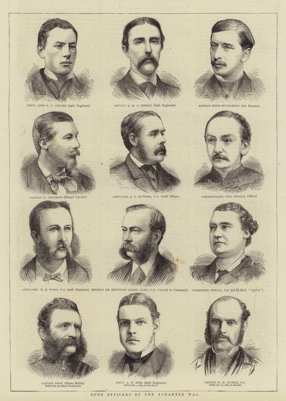 Some Officers of the Ashantee War (engraving) بواسطة مدرسة اللغة الإنجليزية
