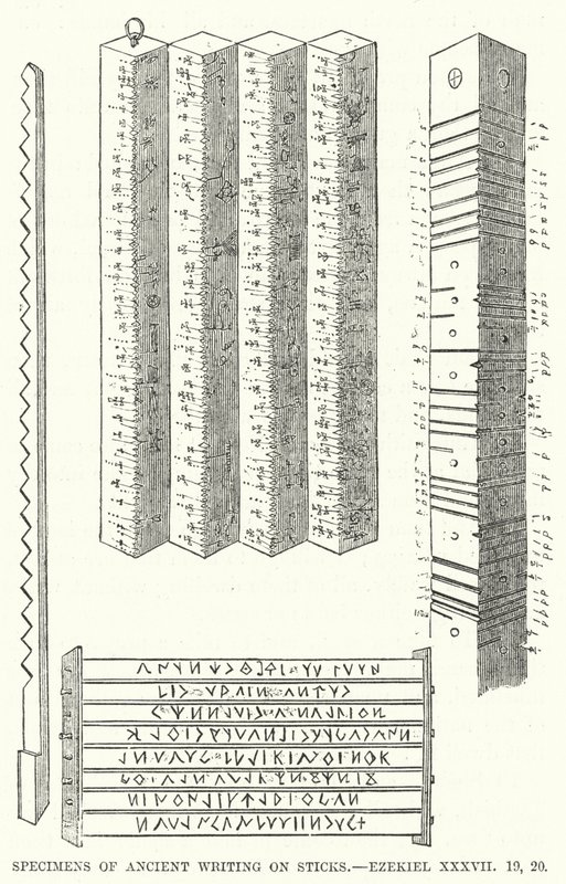 Specimens of Ancient Writing on Sticks, Ezekiel XXXVII بواسطة مدرسة اللغة الإنجليزية