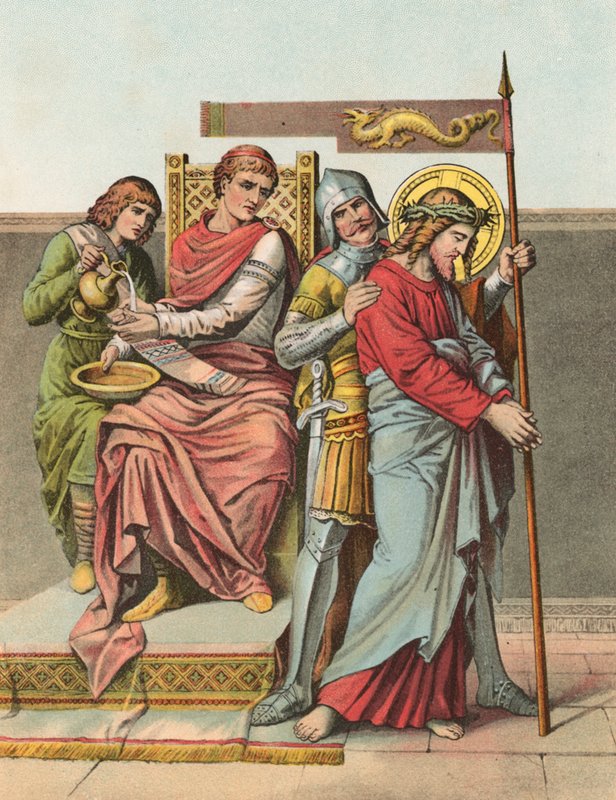 الحكم الأول على المسيح حكم عليه بالإعدام من قبل بيلاطس بواسطة مدرسة اللغة الإنجليزية