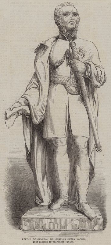 Statue of General Sir Charles James Napier, just erected in Trafalgar Square (engraving) بواسطة مدرسة اللغة الإنجليزية